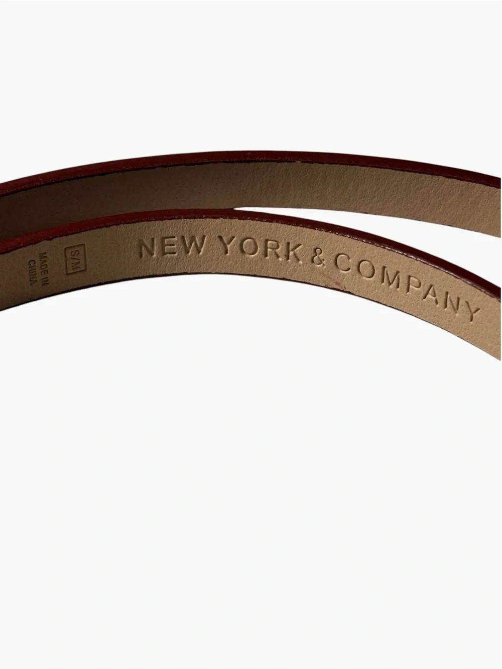 New York & Company Red Snakeskin Adjustable Belt Size S/M